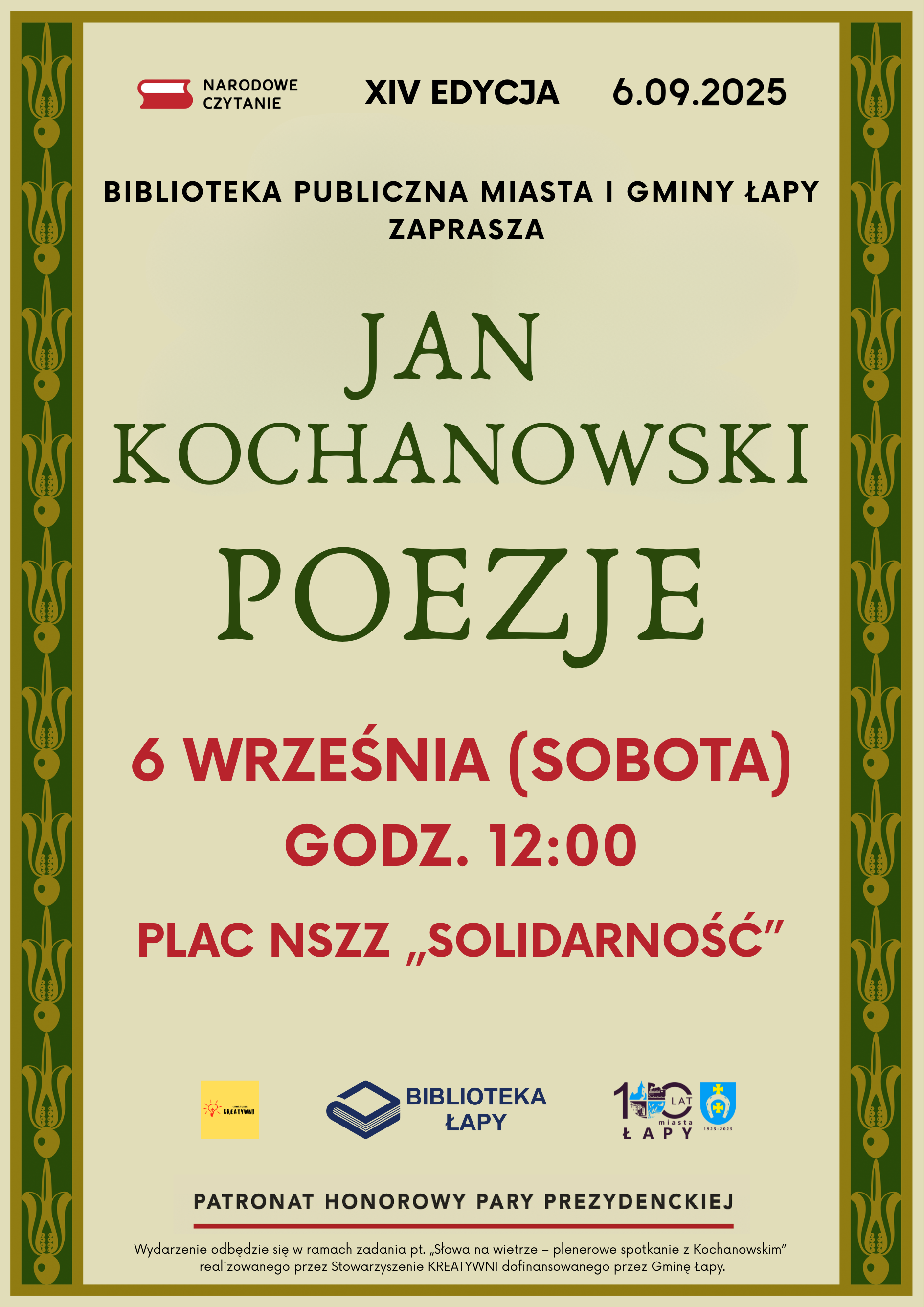 Zapraszamy na Narodowe Czytanie 2025