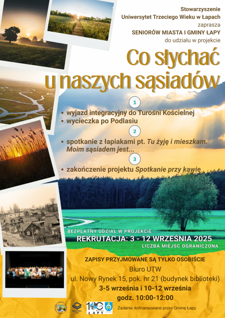 Zapraszamy seniorów do udziału w projekcie „Co słychać u naszych sąsiadów”