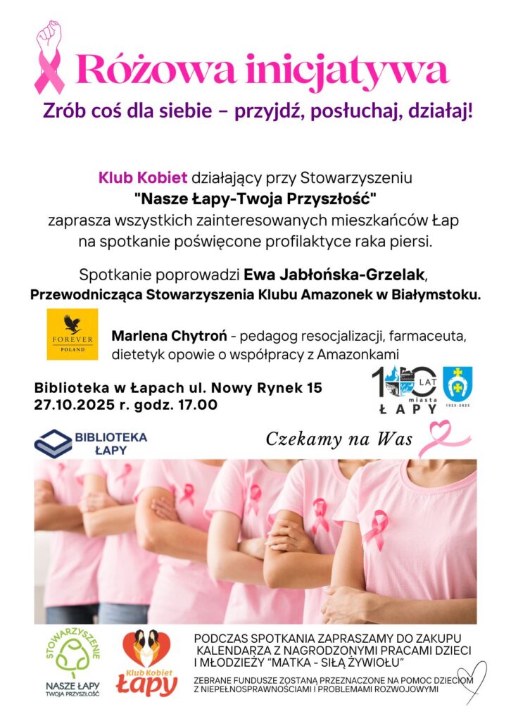 Różowa inicjatywa. Zrób coś dla siebie – przyjdź, posłuchaj, działaj!