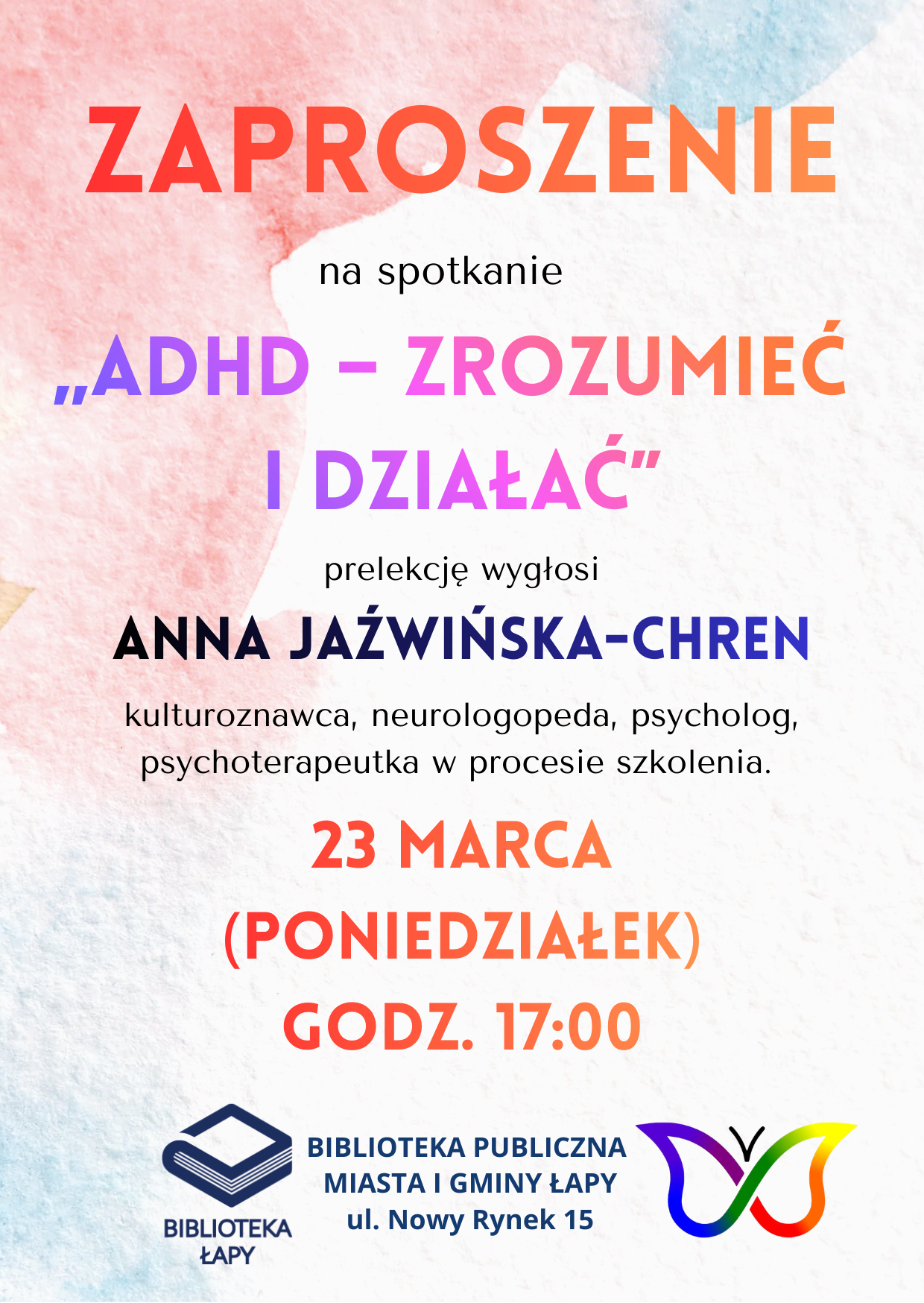 Zaproszenie na spotkanie „ADHD – zrozumieć i działać”